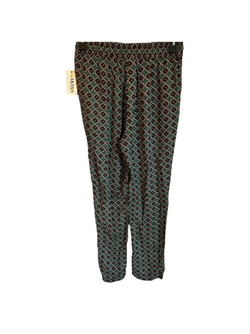 Kaktus Pants Size Large Green Multi High Waisted Women Pants. NWT - Picture 3 of 12